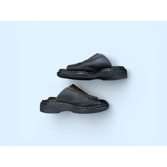 Vintage Dr Martens England Platform Chunky Leather Sandals Mens 9 Heavy Slip On